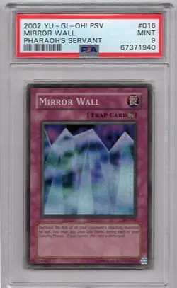 MIRROR WALL YUGIOH UNLIMITED EDITION HOLOFOIL PSV-016 PSA #67371940 MINT 9 2002 - Image 1