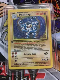 1999 Machamp Base Set Holo 1st Edition 8/102 Pokemon TCG Card - Image 1