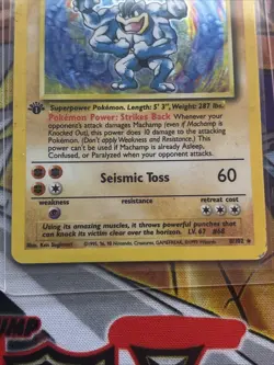 1999 Machamp Base Set Holo 1st Edition 8/102 Pokemon TCG Card - Image 3