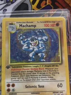 1999 Machamp Base Set Holo 1st Edition 8/102 Pokemon TCG Card - Image 4