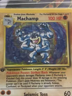 1999 Machamp Base Set Holo 1st Edition 8/102 Pokemon TCG Card - Image 5