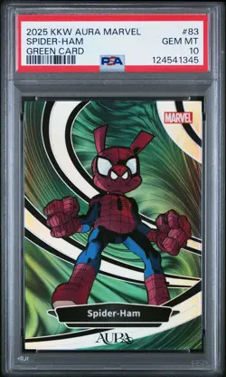 2025 KAKAWOW AURA MARVEL GREEN CARD #83 SPIDER-HAM 13/25 PSA 10 - Image 1