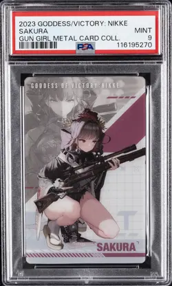 2023 GODDESS OF VICTORY: NIKKE GUN GIRL METAL CARD COLLECTION SAKURA PSA 9 - Image 1