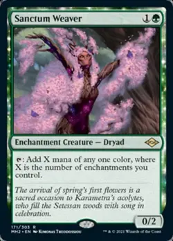 Sanctum Weaver -Foil Light Play MTG Modern Horizons 2 - Image 1