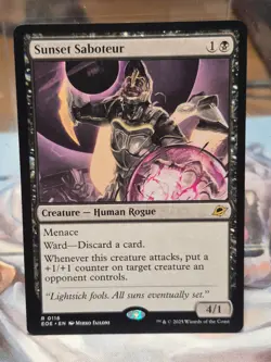 R 0116 Sunset Saboteur Rogue Human Rare EOE Edge of Eternities MTG Card NM - Image 1
