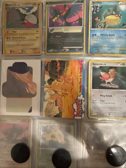 White binder full of Pokemon, Yu-Gi-Oh, and WotC cards. - Image 5
