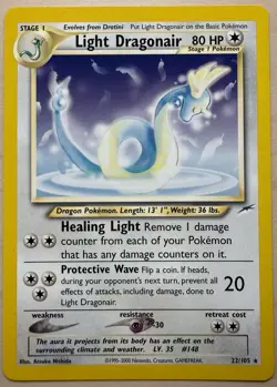 Pokemon Cards: Neo Destiny Rare: Light Dragonair 22/105 - Image 1
