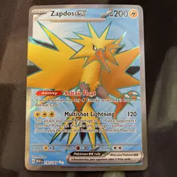 Zapdos ex 192/165 Sv: Scarlet & Violet 151 Holo Pokemon Card Electric Type - Image 1