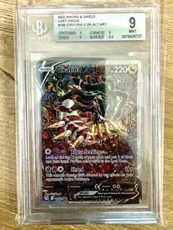 Giratina V Lost Origin Full Alt Art Pokemon Card #186 Mint BGS 9 (PSA) - Image 1