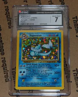 [CGC Graded] Vaporeon Pokemon Card 1999 Jungle - Holo 12/64 - Image 1