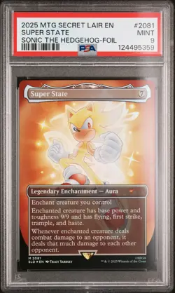 2025 MTG SECRET LAIR DROP SONIC: FRIENDS & FOES-FOIL #2081 SUPER STATE PSA 9 - Image 1