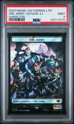 2023 MTG LORD OF THE RINGS SURGE FOIL FOOD TOKEN-0024/ORC ARMY TOKEN-0018 PSA 9 - Image 1