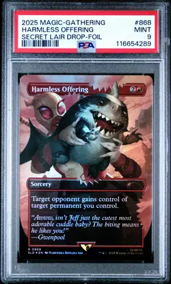 2025 MTG SECRET LAIR DROP MARVEL'S DEADPOOL-FOIL #0868 HARMLESS OFFERING PSA 9 - Image 1