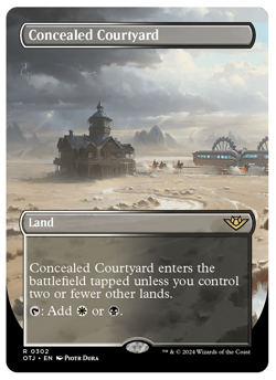 MTG - 1 x Borderless Concealed Courtyard - Rare - Thunder Junction (OTJ) - M/NM - Image 1