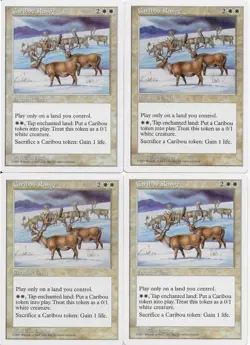 MTG: CARIBOU RANGE 5th Edition RARE; played, Excellent condition x4 - Image 1