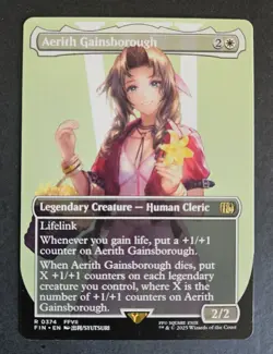 Aerith Gainsborough Borderless FIN 0374 MTG Magic Final Fantasy NM Pack Fresh - Image 1