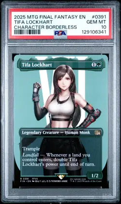 2025 MTG FINAL FANTASY CHARACTER BORDERLESS #0391 TIFA LOCKHART PSA 10 - Image 1