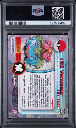 2000 TOPPS CHROME POKEMON T.V. #3 VENUSAUR PSA 9 - Image 2