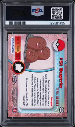 2000 TOPPS CHROME POKEMON T.V. #51 DUGTRIO PSA 8 - Image 2