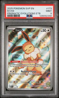 2025 POKEMON SVP EN-SV BLACK STAR PROMO #173 EEVEE PSA 9 - Image 1