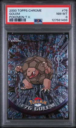 2000 TOPPS CHROME POKEMON T.V. #76 GOLEM PSA 8 - Image 1