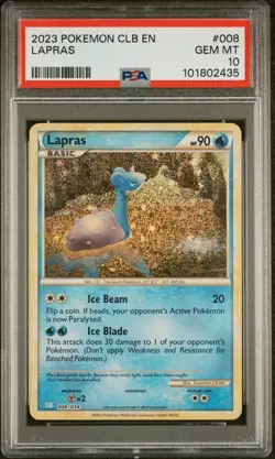 2023 POKEMON CLB-CLASSIC BLASTOISE & SUICUNE EX DECK #008 LAPRAS PSA 10 - Image 1