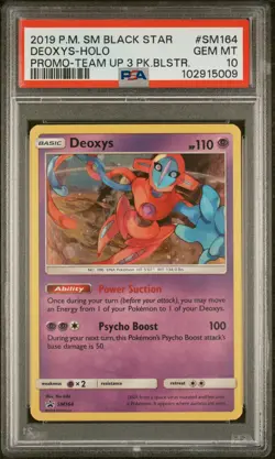 2019 POKEMON SM BLACK STAR PROMO TEAM UP THREE PACK BLISTERS DEOXYS-HOLO PSA 10 - Image 1