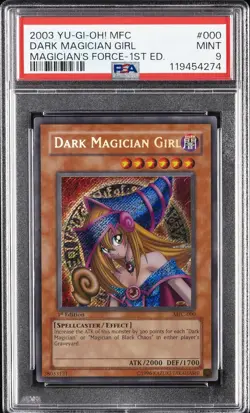 2003 YU-GI-OH! MFC-MAGICIAN'S FORCE 1ST ED #000 DARK MAGICIAN GIRL PSA 9 - Image 1