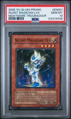 2005 YU-GI-OH! PROMO NIGHTMARE TROUBADOUR GAME #EN001 SILENT MAGICIAN LV4 PSA 10 - Image 1