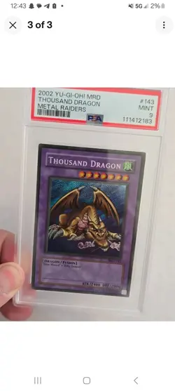 2002 YU-GI-OH! MRD-METAL RAIDERS #143 THOUSAND DRAGON PSA 9 - Image 1