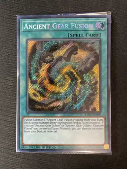Yugioh #LDS1-EN090 Ancient Gear Fusion Limited Edition Secret Rare Promo SEALED - Image 1