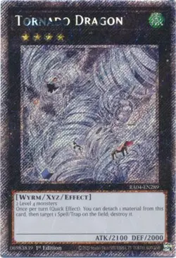 Yugioh! Tornado Dragon - RA04-EN289 - Platinum Secret Rare - 1st Edition Near Mi - Image 1
