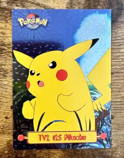 Pikachu #25 1999 Topps TV2 Black Logo Pokemon Card Vintage Sandpaper Holo - Lp - Image 1