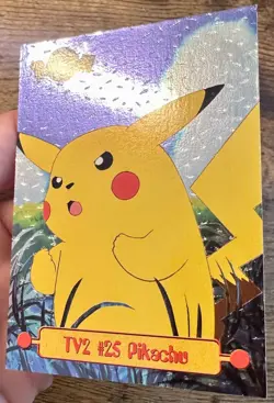 Pikachu #25 1999 Topps TV2 Black Logo Pokemon Card Vintage Sandpaper Holo - Lp - Image 2
