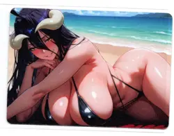 DUAL Albedo (Overlord) Lewd Hentai Anime Waifu Card ACG NSFW - Image 2