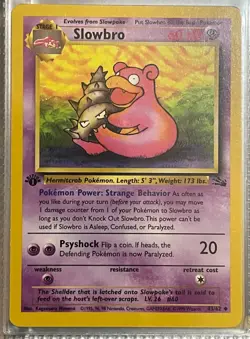 Pokemon Fossil 1st Edition Uncommon card Slowbro #43 Nm-MINT Unplayed - WOTC tcg - Image 1