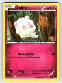 Swirlix 9/12 2013 McDonald's Exclusive Pokemon Card TCG Promo Holo Rare - Hp - Image 1