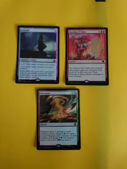3 FTV Firespout, Helvault & Burning of Xinye MTG 3 card. FOIL mythic - Image 1