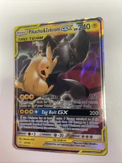 Pikachu & Zekrom GX 33/181 Ultra Rare SM - Team Up Pokemon Card LP Free Shipping - Image 1