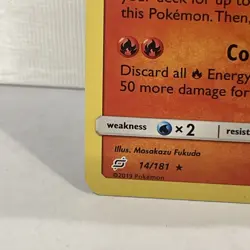 Charizard - 14/181 - Pokemon Team Up Sun & Moon Non-Holo Tcg Card - LP - Image 3