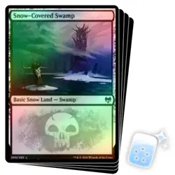FOIL SNOW-COVERED SWAMP (280) X4 Kaldheim KHM Magic MTG MINT CARD - Image 1