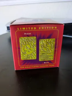 Pokemon 23k Gold Plated Jigglypuff Trading Card Sealed 1999 Red Box Burger King - Image 2