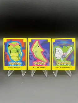 Caterpie Metapod Butterfree Pokemon 2000 Navarrete Buildable Card Kanto Vintage - Image 1