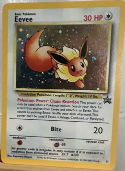 Eevee 11 - Black Star Promo - Holo Swirl - Vintage - Pokemon Card - MINT - Image 2