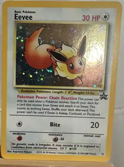 Eevee 11 - Black Star Promo - Holo Swirl - Vintage - Pokemon Card - MINT - Image 3