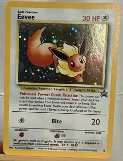 Eevee 11 - Black Star Promo - Holo Swirl - Vintage - Pokemon Card - MINT - Image 4