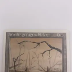 MTG Drudge Skeletons-Swamp Misprint Fourth Edition FWB-HP+ - Image 2