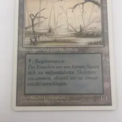 MTG Drudge Skeletons-Swamp Misprint Fourth Edition FWB-HP+ - Image 3
