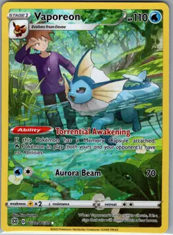 Vaporeon TG02/TG30 SWSH09: Brilliant Stars Trainer Gallery - Pokemon Card - NM - Image 1