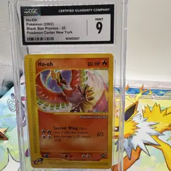 Pokemon Center NY Ho-Oh #52 Black Star Promo Card CGC 9 Mint - Image 1